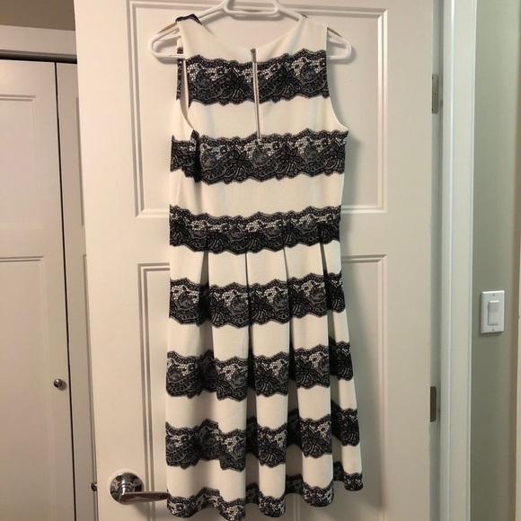 White with Black Lace Tea Dress - Picture 2 of 3